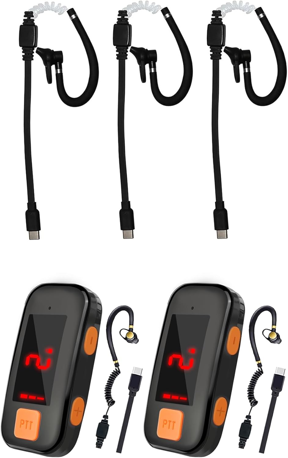 Super Mini Walkie Talkies 2 Pack with Air Tube Headset 3 Pack