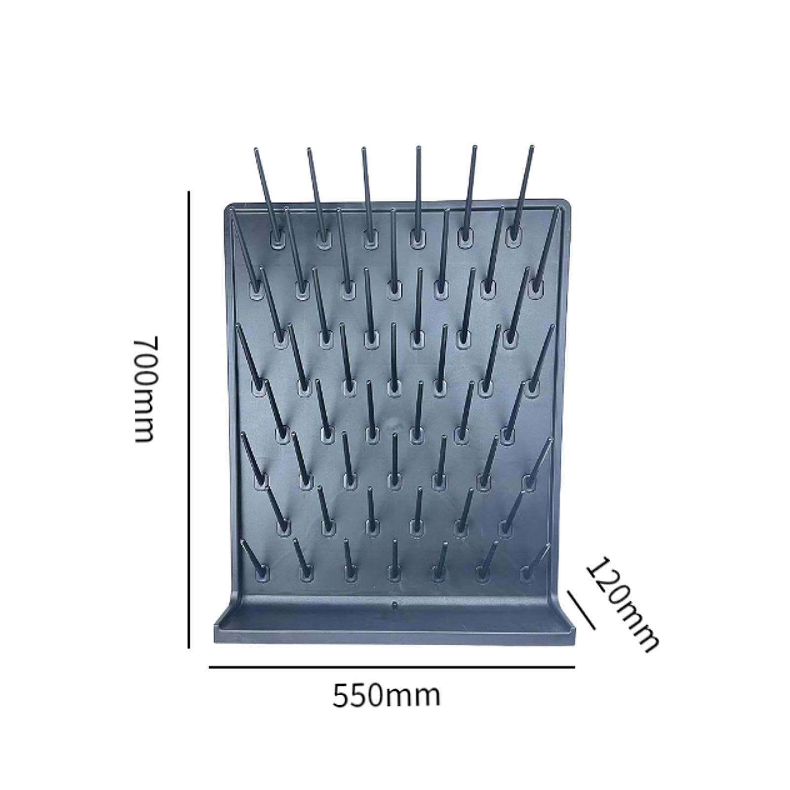 Estante de Secado para Laboratorio, Secador de Tubos de Ensayo, Panel Perforado, Estante de Secado para Mesa/pared, Estante de Secado para Cristalería, GRIS