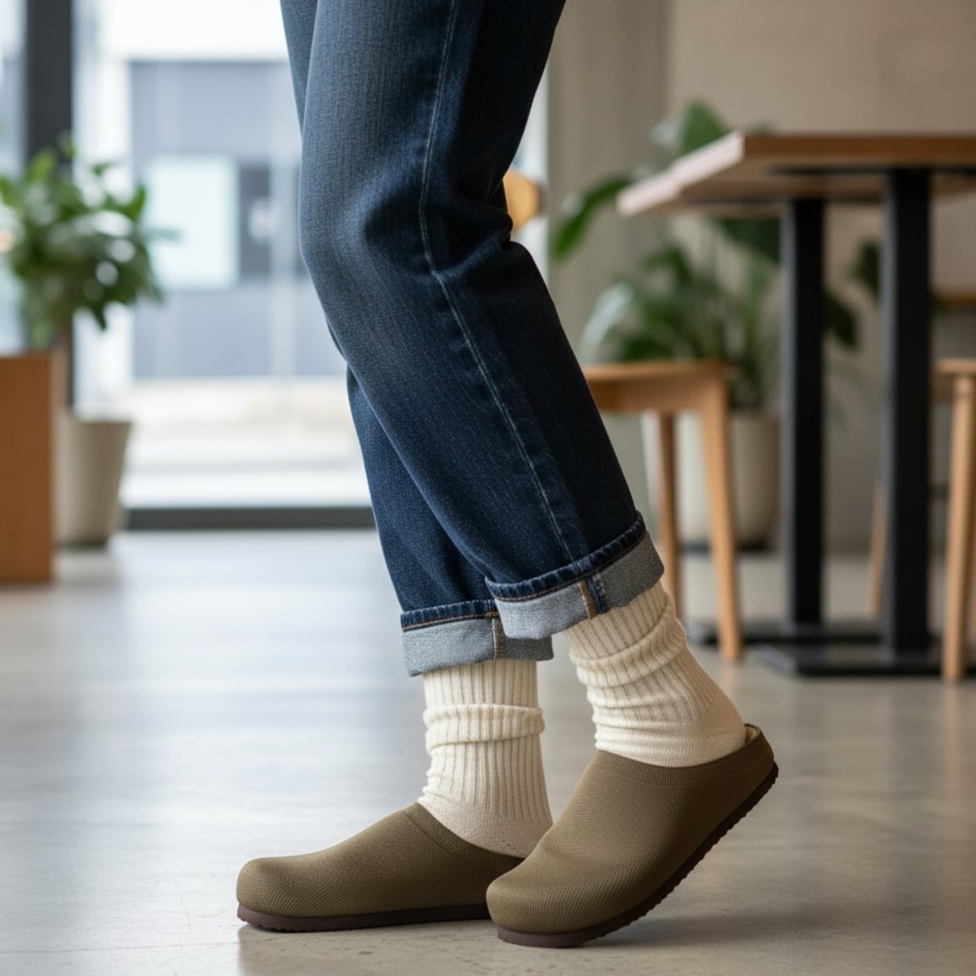 CUSHIONAIRE Women's Sils Knit Cork Footbed Clog with +Comfort - Image 6