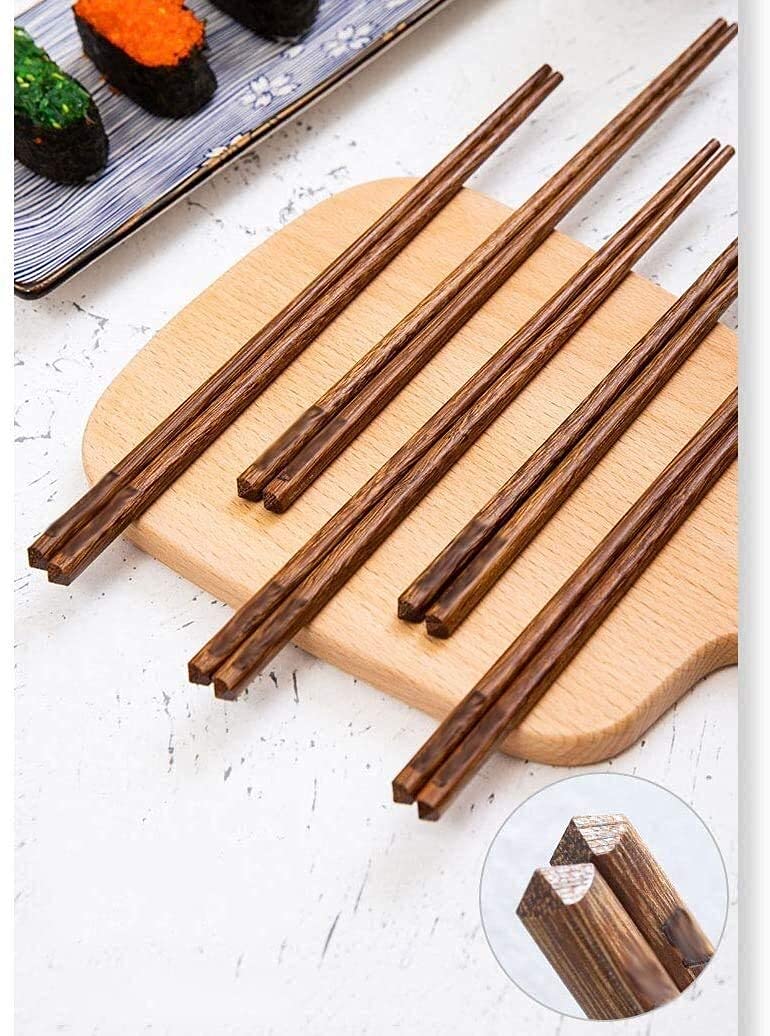Palillos chinos reutilizables aptos para lavavajillas Palillos chinos Chopst Palillos chinos de madera reutilizables Palillos de madera aptos para lavavajillas, paquete de 10 Salud natural para coci