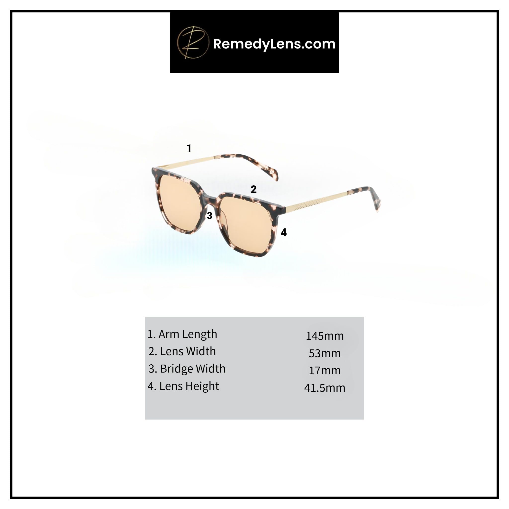 Jesse FL-41 - Occhiali in acetato di tartaruga con bracci in metallo dorato, sensibilità alla luce e sollievo dall'emicrania