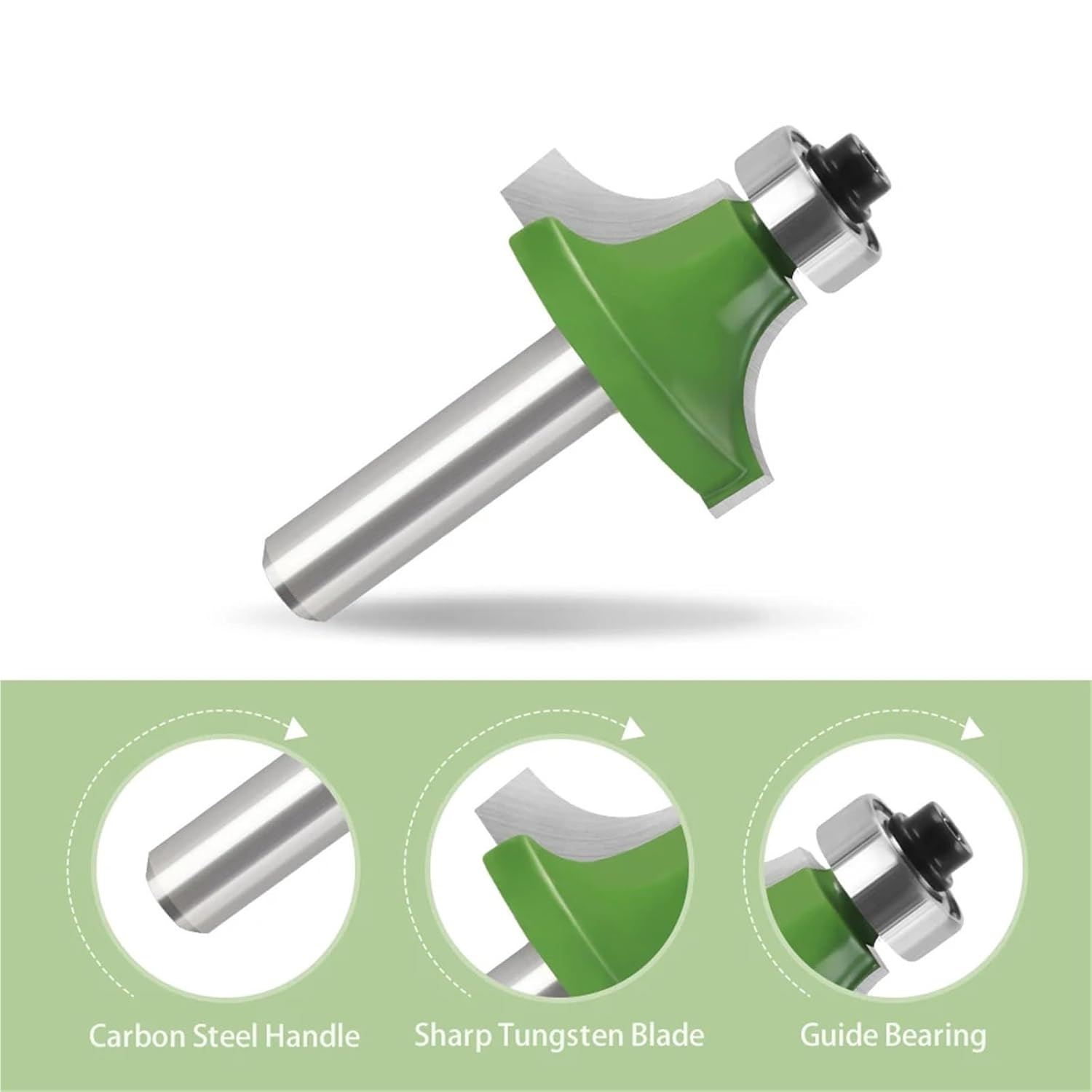 Wood Router 8mm Shank Straight End Mill Trimmer Cleaning Flush Trim Corner Round Cove Box Bits Tool Milling Cutter 1Pcs(8x38.1mm)