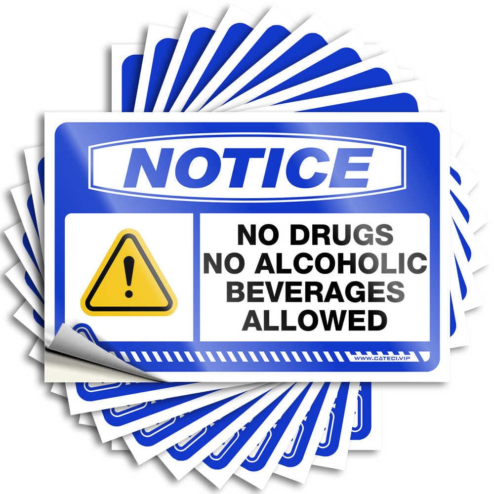 Funny Sticker Optical Illusion Vinyl Decals, Core Waterproof Window Stickers for Water Bottle | Notice No Drugs No Alcoholic Beverages Allowed Perfect for Drinking Laptop Decor(8X12CM)