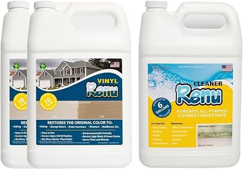 Vinyl Renu Premium Siding Restorer – Lasts 10+ Yrs.| Restores Original Color & Beauty To All