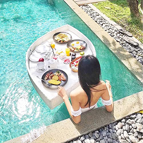 Schwimmende Serviertabletts für Tisch und Bar, schwimmendes Frühstückstablett für den Swimmingpool, Schwimmhilfen für den Pool, langlebig, UV-beständig, für Partys, Schwimmhilfen, Lounge-Erfrisch