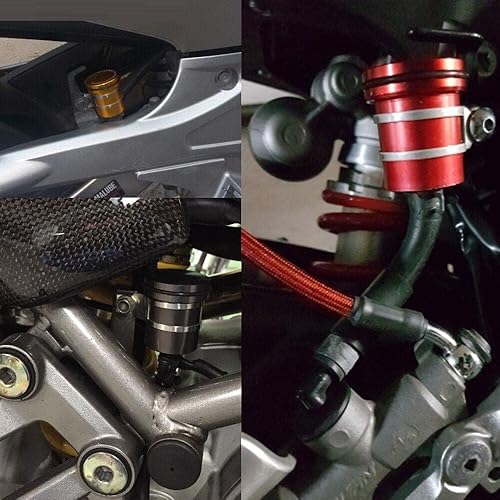 Miniatura 3 de ISITAC Para Kawasaki H2 H2R Universal Motocicleta Aluminio Freno Cilindro Líquido Depósito de Líquido Depósito de Embrague Delantero Trasero Tanque