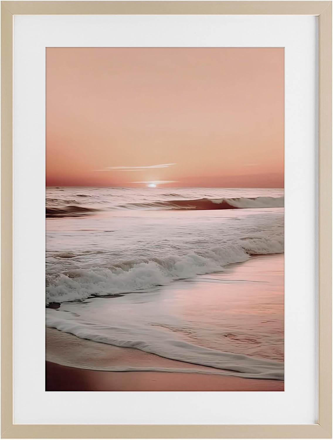 Stupell Industries Apricot Beach View White Framed Print Under Glass, design by Decent Exposures, 23 x 17