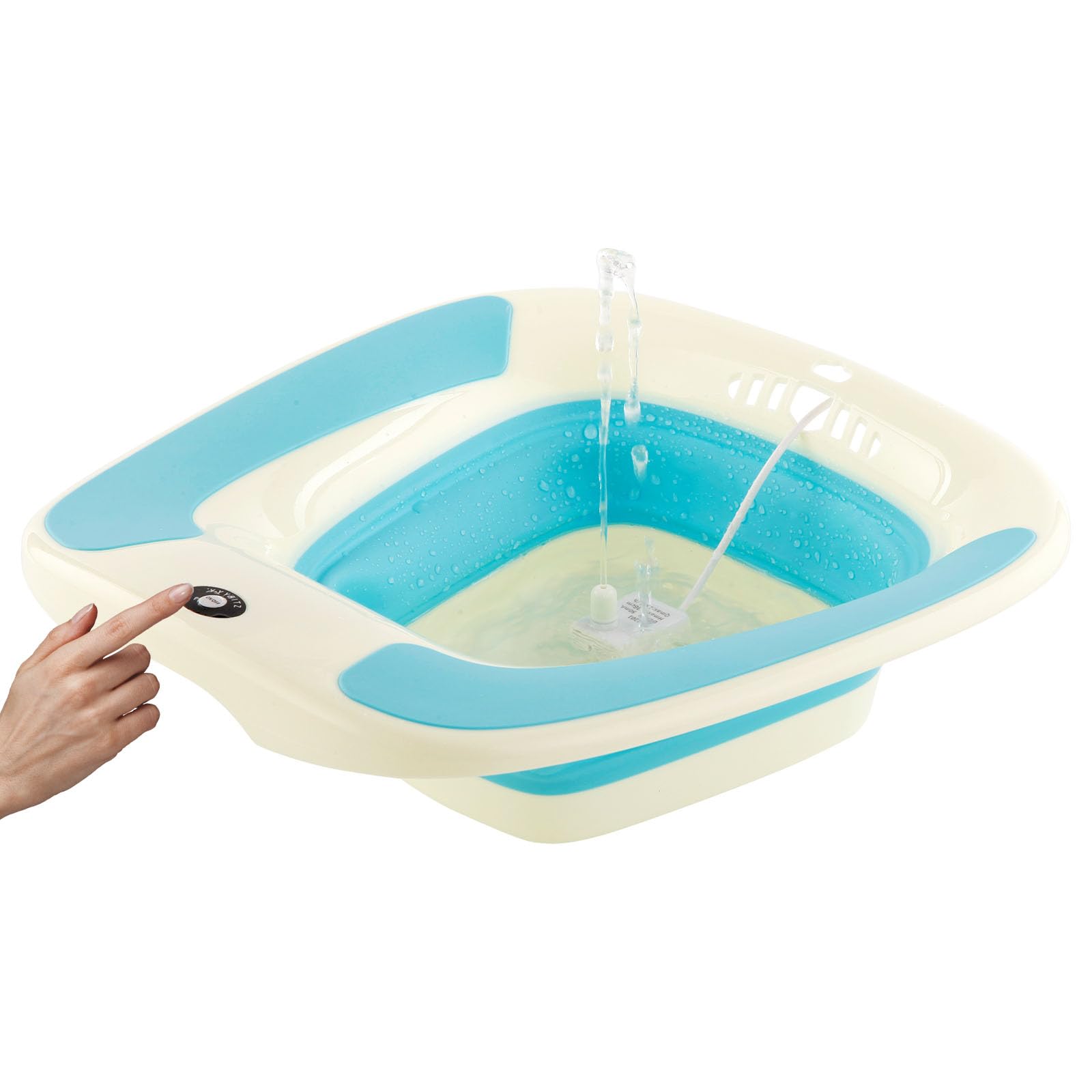 Electric Sitz Bath, Sitz Bath for Hemorrhoids, Sitz Bath for Toilet Seat, Sitz Bath for Postpartum Care, Sits Bath for Women Men Adults, Sitz Bath Soak Salts Basin, Hip Bath Bowl, Foldable, Blue