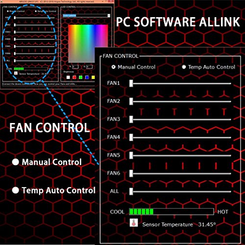 Airgoo Computer Fan Controller Commander Speed Adjustable for High