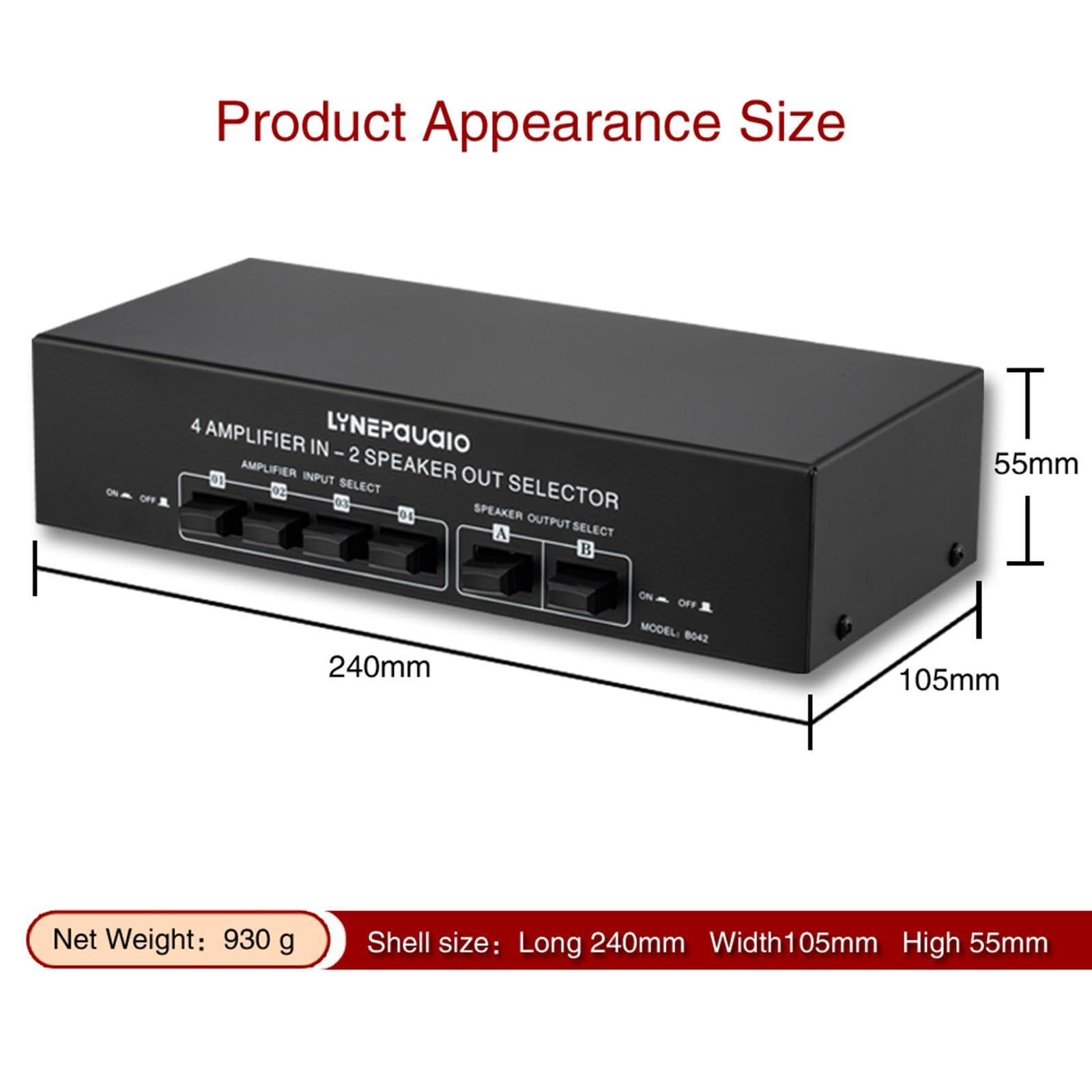 Répartiteur Audio amélioré 4 entrées / 2 Sorties. Conçu pour Les audiophiles exigeants recherchant Un Son Optimal sans compromis. Sélection