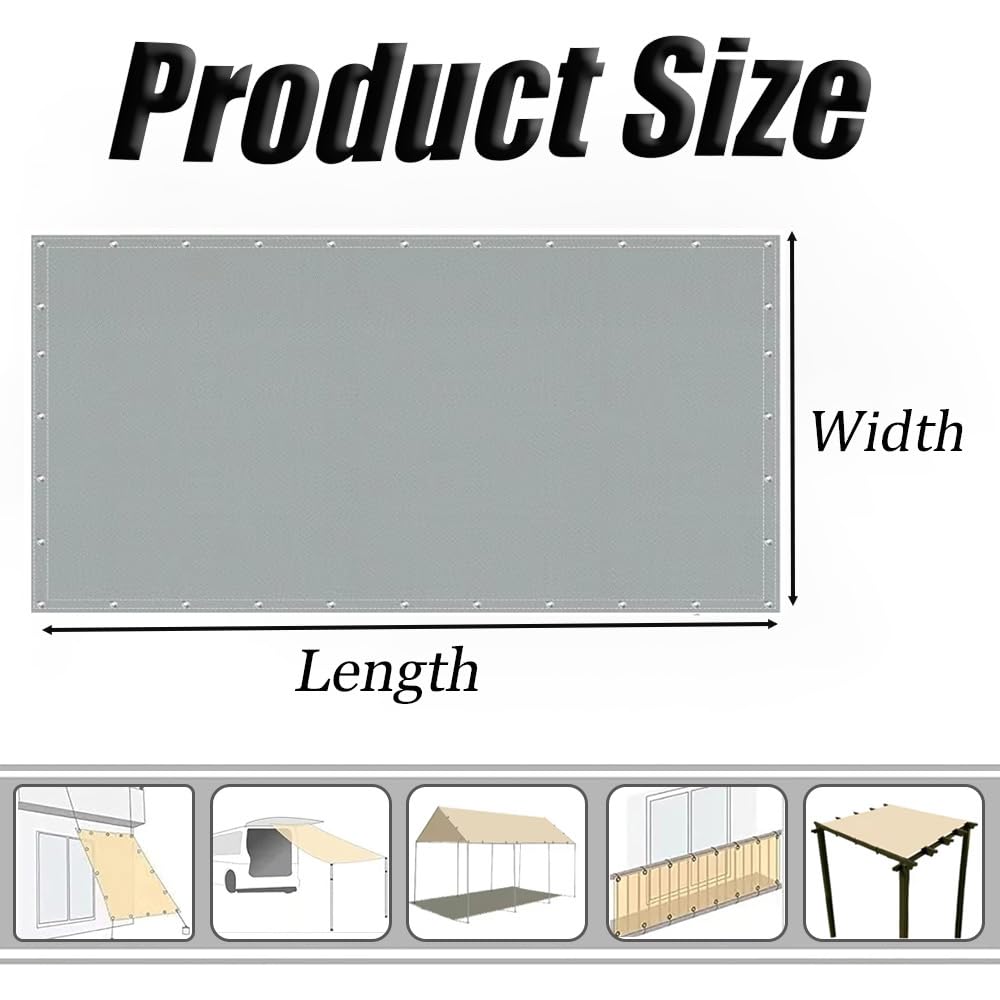 Voile d'ombrage 3x3m Rectangulaire Imperméable Toile d'ombrage UV Protection à 95%, Filet d'ombrage Extérieur avec Oeillets et Cordons pour Patio Jardin Terrasse - Gris Clair