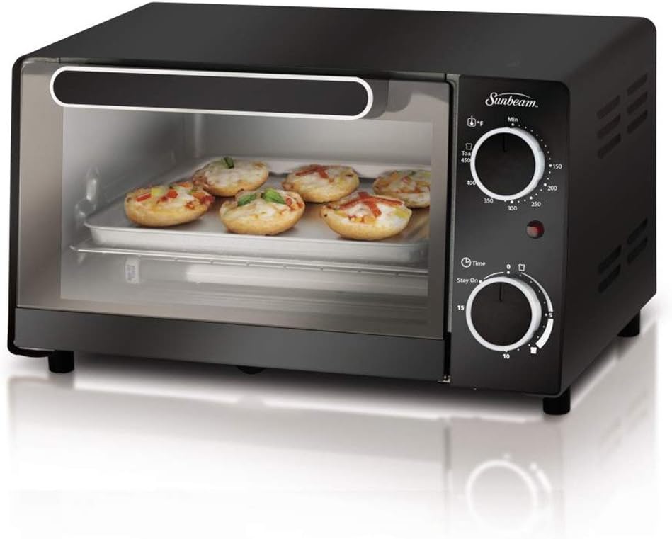 Amazon.com: Sunbeam Designed by Raleigh tssbtv6001 4-Slice tostador horno,  color negro : Hogar y Cocina