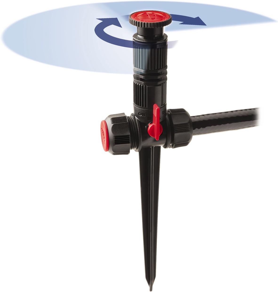 Gardeners Supply Company Snip-n-Spray Garden & Landscape Sprinkler System | Adjustable Outdoor Garden Irrigation System with 50 ft Hose, 3 Rotor Sprinklers, 3 End Caps, 1 Hose Coupler & 1 Y-Connector