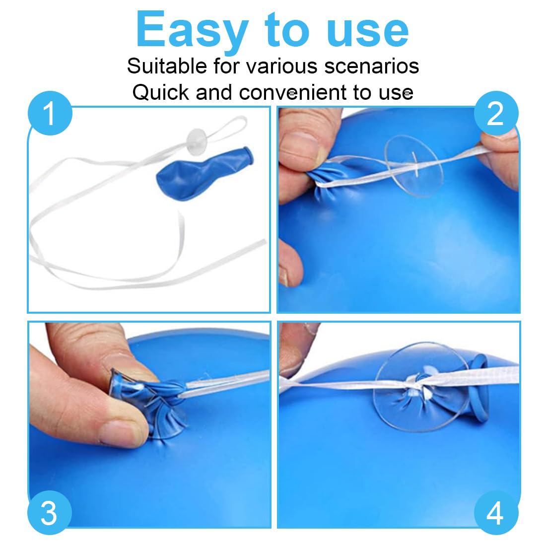 100 Stück Ballonverschlüsse Mit Schnur - Für Heliumballons & Partydekoration