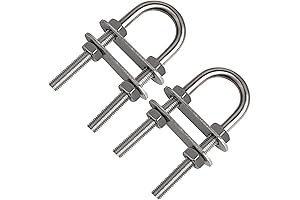 2 Pack 316 Stainless Steel U Bolts for Boat Stern Bow Eye...