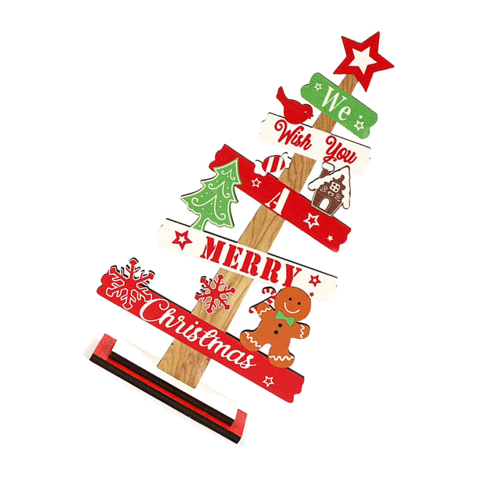 Hsioluted Wooden Gingerbreads Figurine Christmas Tree Decoration for Family Celebration and Kids Room Ornament Wooden Gingerbreads Festive Decoration