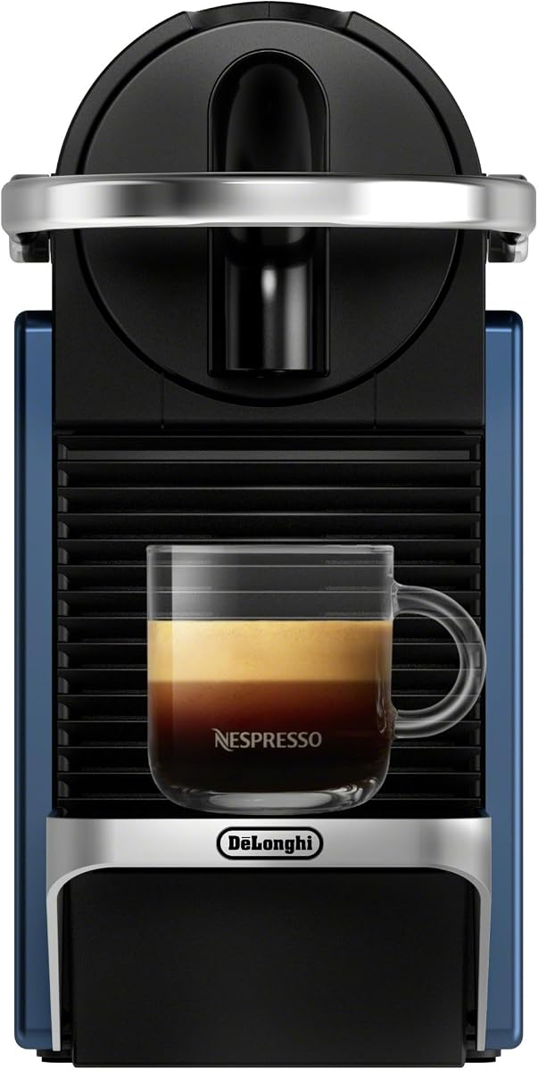 Máquina de café expreso Pixie original de De'Longhi, azul marino | Cafetera espresso azul marino con bomba de 19 bares, calentamiento rápido, diseño compacto y apagado automático. Prepara espresso y lungo.