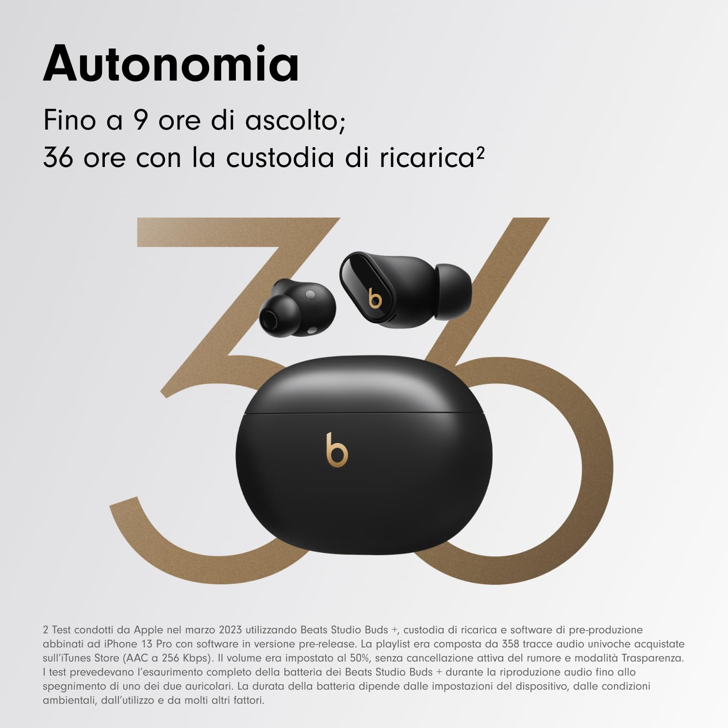Beats Studio Buds + | Auricolari true wireless con cancellazione del rumore, compatibilità Apple e Android migliorata, microfono incorporato, cuffie Bluetooth resistenti al sudore - Nero e oro