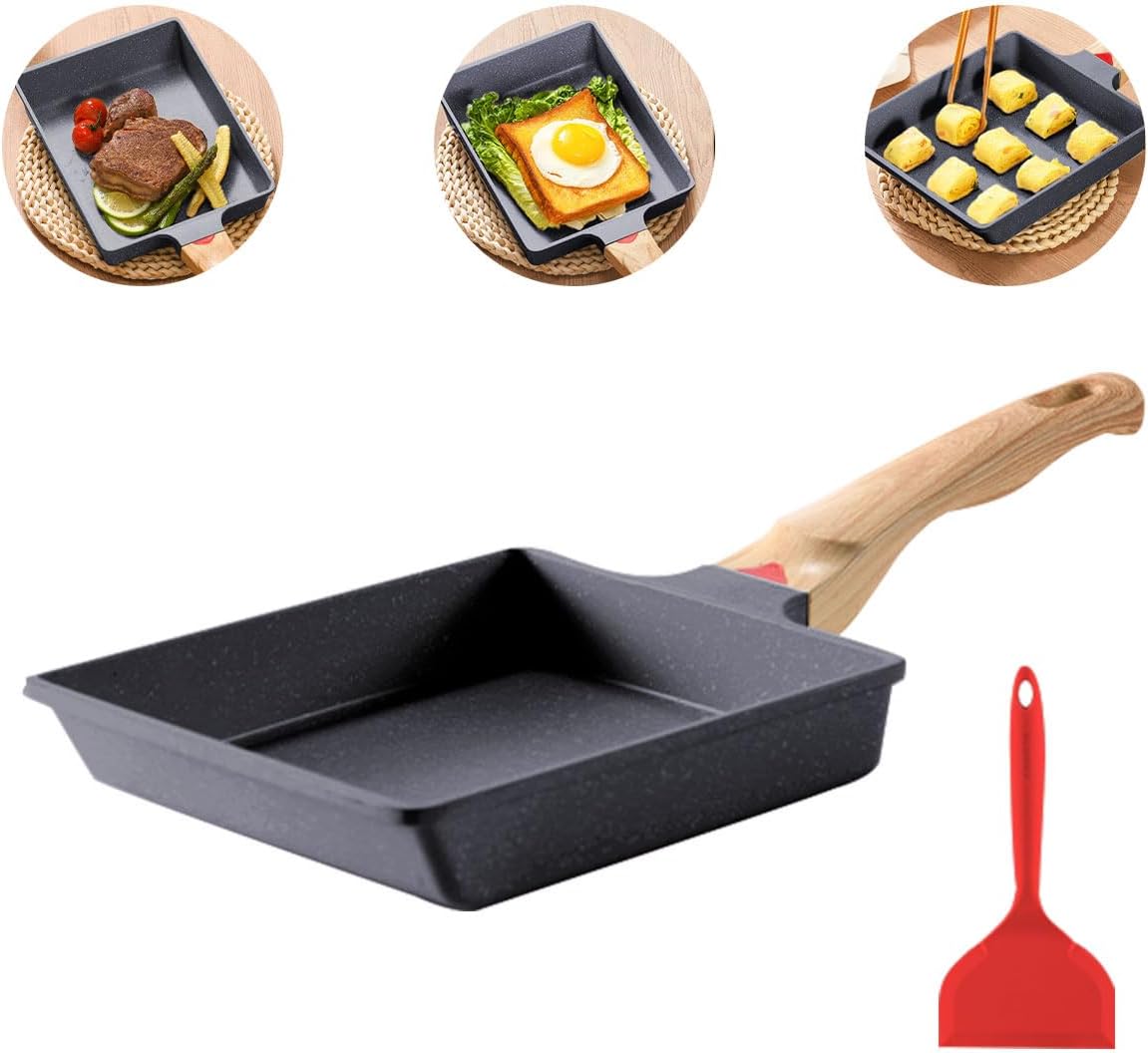 Japanische Tamagoyaki-Pfanne 12x18 Cm - Quadratische Anti-Haft Pfanne Für Omeletts Mit Zubehör