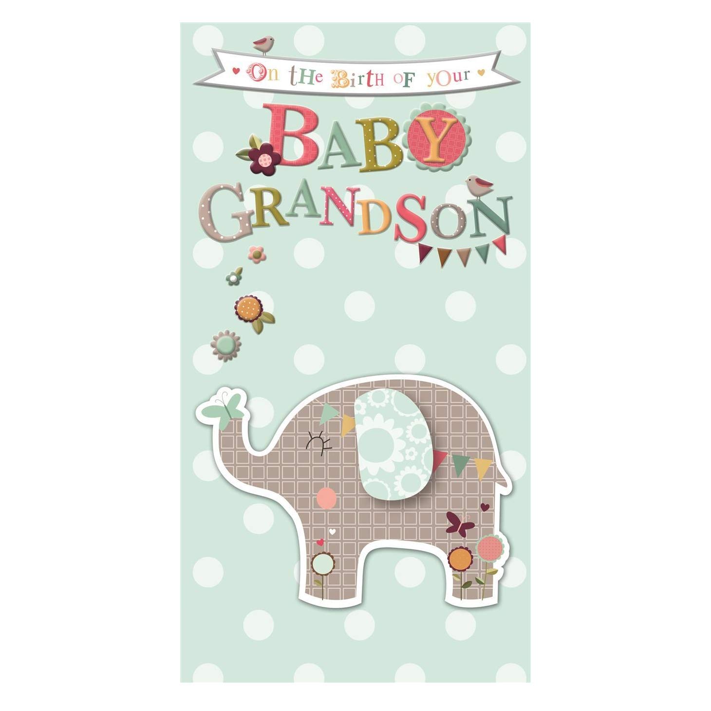 Hallmark Birth Of Grandson Card "Pride and Happiness" - Medium Slim