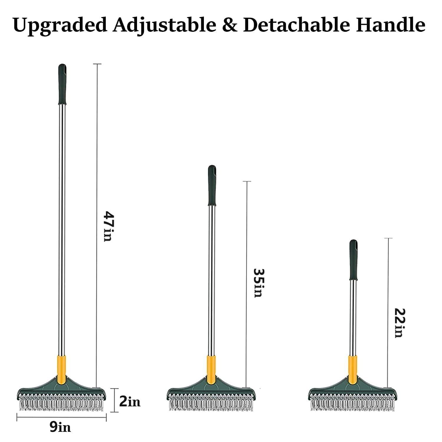 ONERIOUS® Bathroom Cleaning Brush with Wiper Upgraded 3 in 1 Toilet Brushs Bathrooms Brush with Long Handle 180°Rotate Bathrooms Floor Cleaning Brush Bathrooms Cleaning Accessories*(3 in 1 Tile Brush) - Image 2 thumbnail