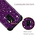 LONTECT Galaxy S9 Plus Case, 3 in 1 Shockproof Heavy Duty Protective Cover Case for Samsung S9 Plus, Glitter Sparkly Bling, Shiny Purple/Black