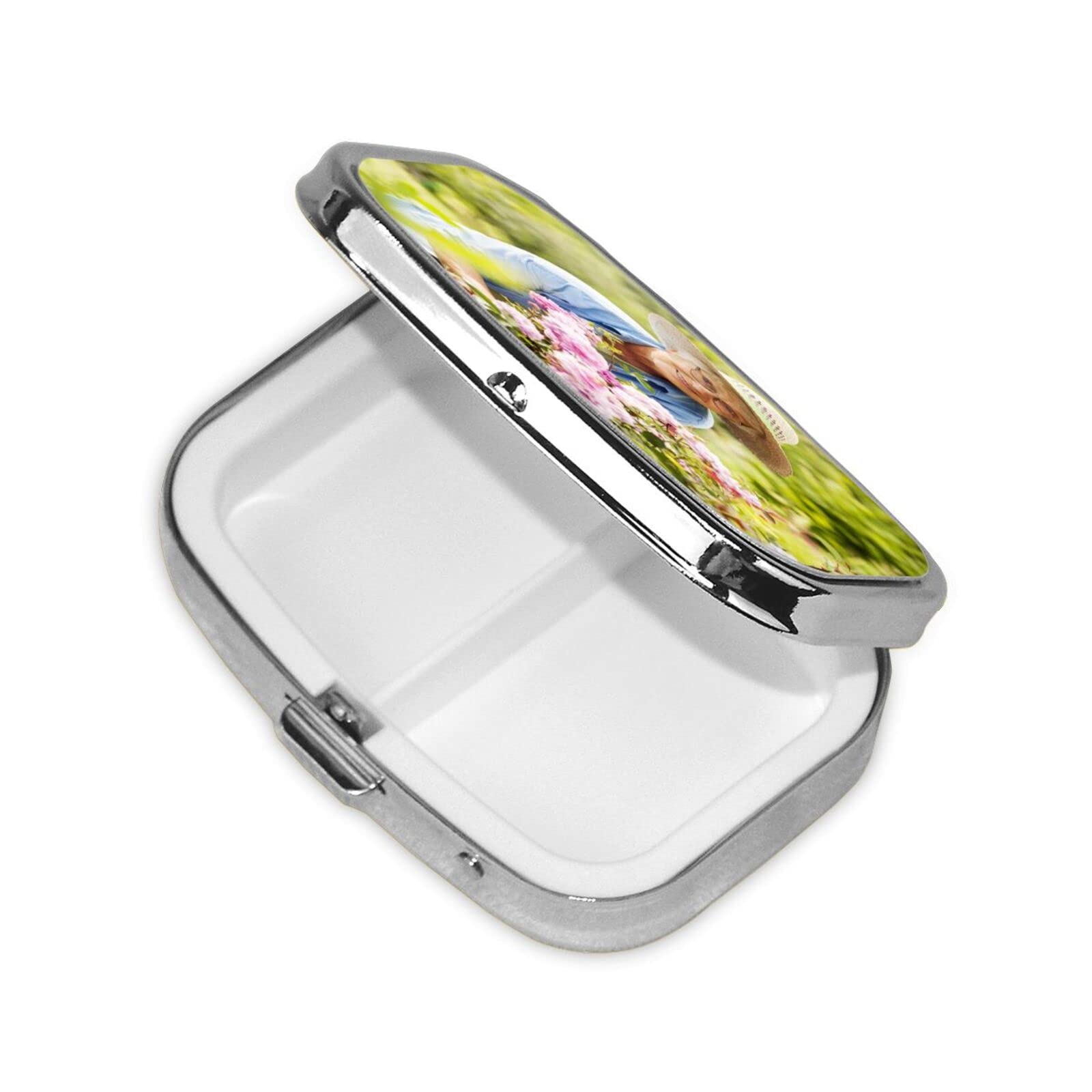 Personalized Pill Case Custom Pill Box Add Your Photo Text Logo Portable Medicine Container for Pocket Purse Travel Gifts (Rectangle)