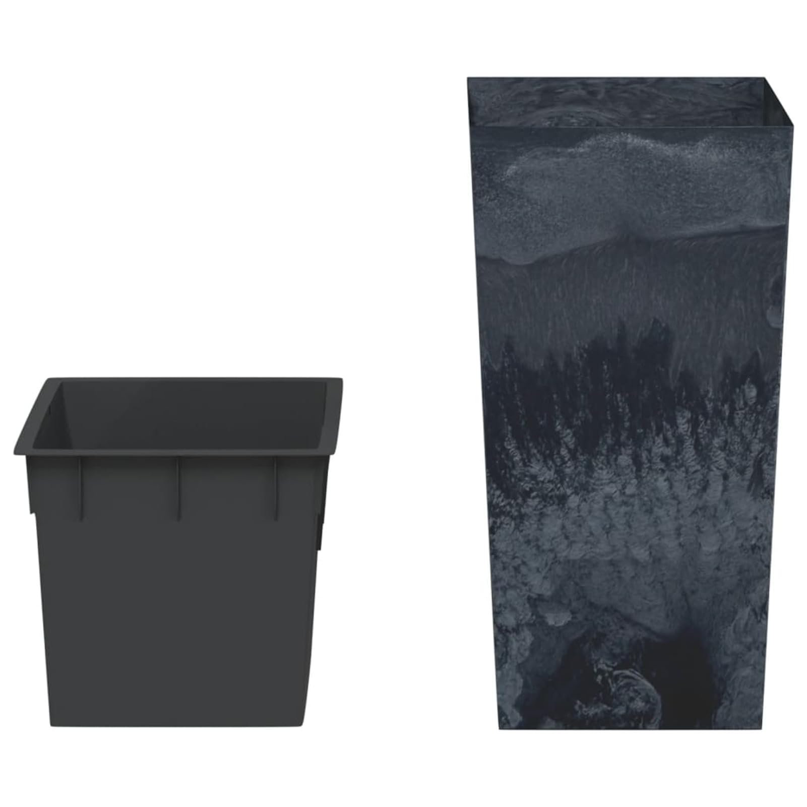 Gecheer Macetero Exterior Macetero Grande,Arriate Exterior Grande Macetero Huerto Urbano Maceta Macetero Mimbre con Interior extraíble Gris Antracita 11/26,5L,Jardinera Decorativa Interior Exterior