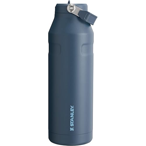 Stanley IceFlow Flip Straw 2.0 Water Bottle 50 OZ | Built-In Straw with Larger Opening | Lightweight & Leak-Resistant | Insulated Stainless Steel | BPA-Free | Navy