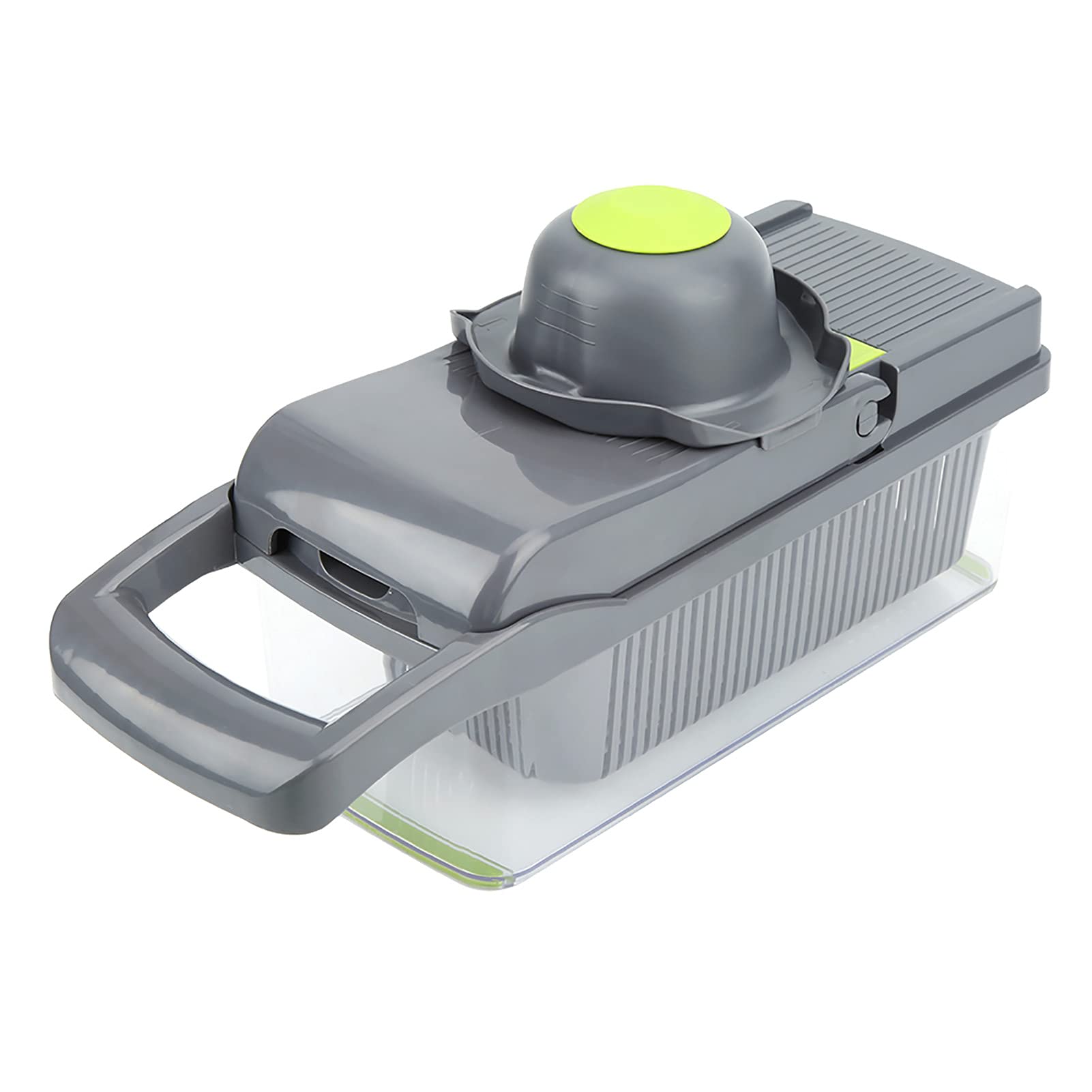 Tagliafrutta, Attrezzo manuale per affettare le patate Base antiscivolo Pelapatate Grattugia per carote Dicer Utensili da cucina con 7 lame da taglio intercambiabili