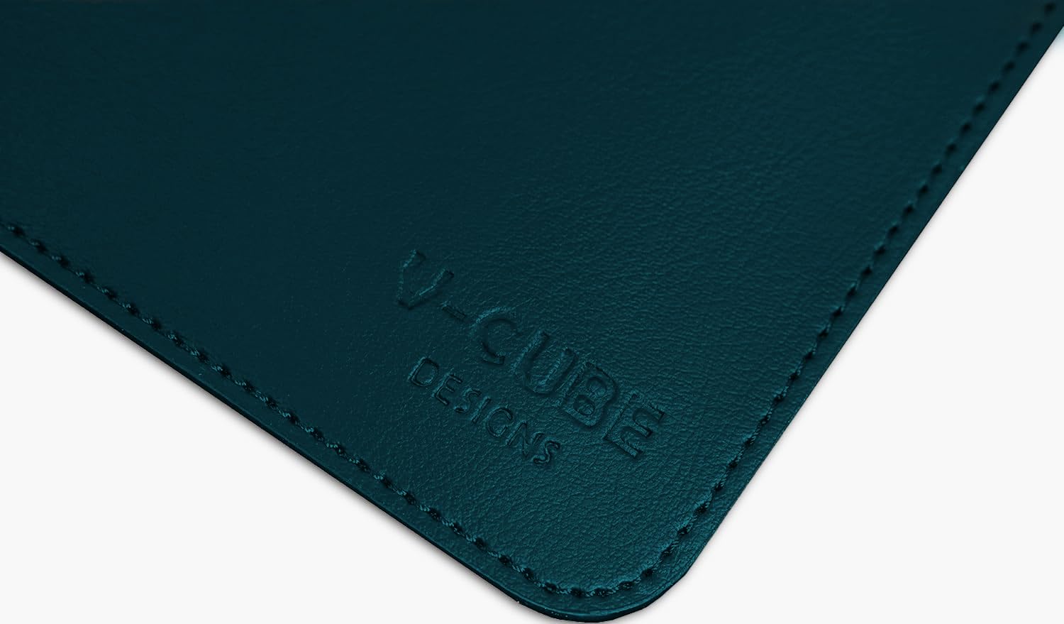 V-CUBE DESIGNS Premium Vegan Leather Desk Mat 90X45cm 2.4mm Thick&Padded|Laptop Mat/Extended Mouse Pad/Stitched, Reversible, Sturdy Deskspread with High Tear/Peel Strength|Anti-Slip,Splash-Proof|Teal 4