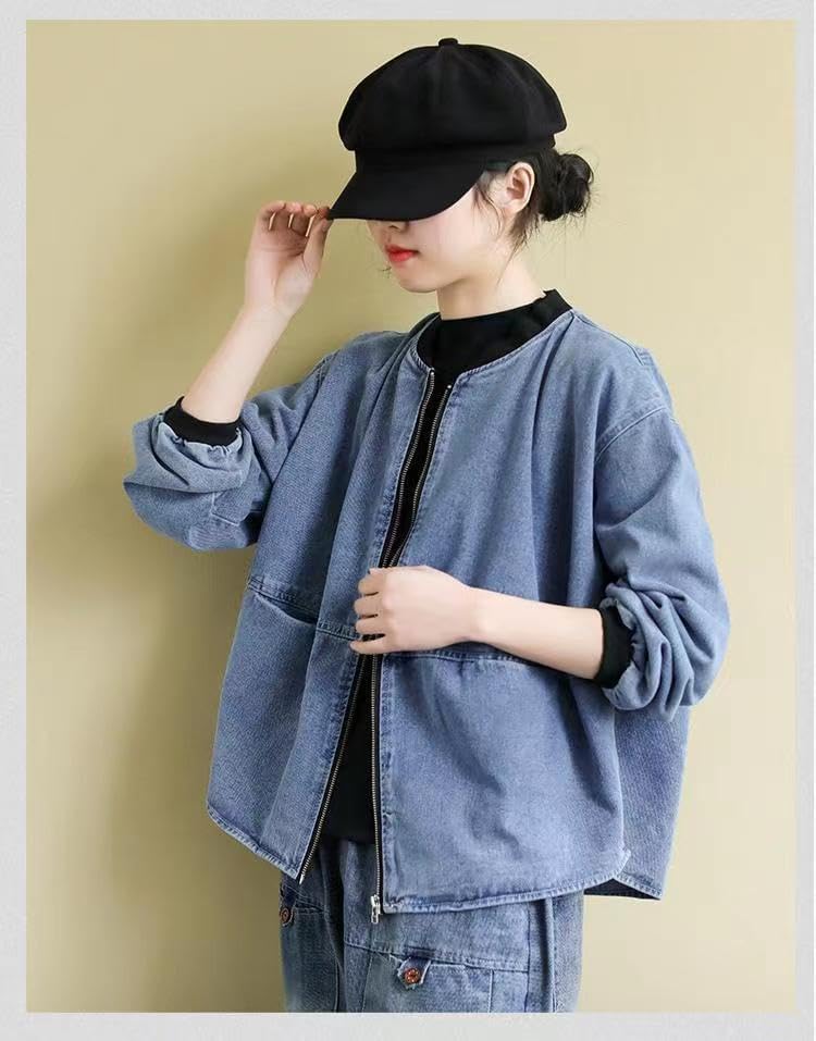 Ladies' Winter Korean Style Denim Jacket - Image 8