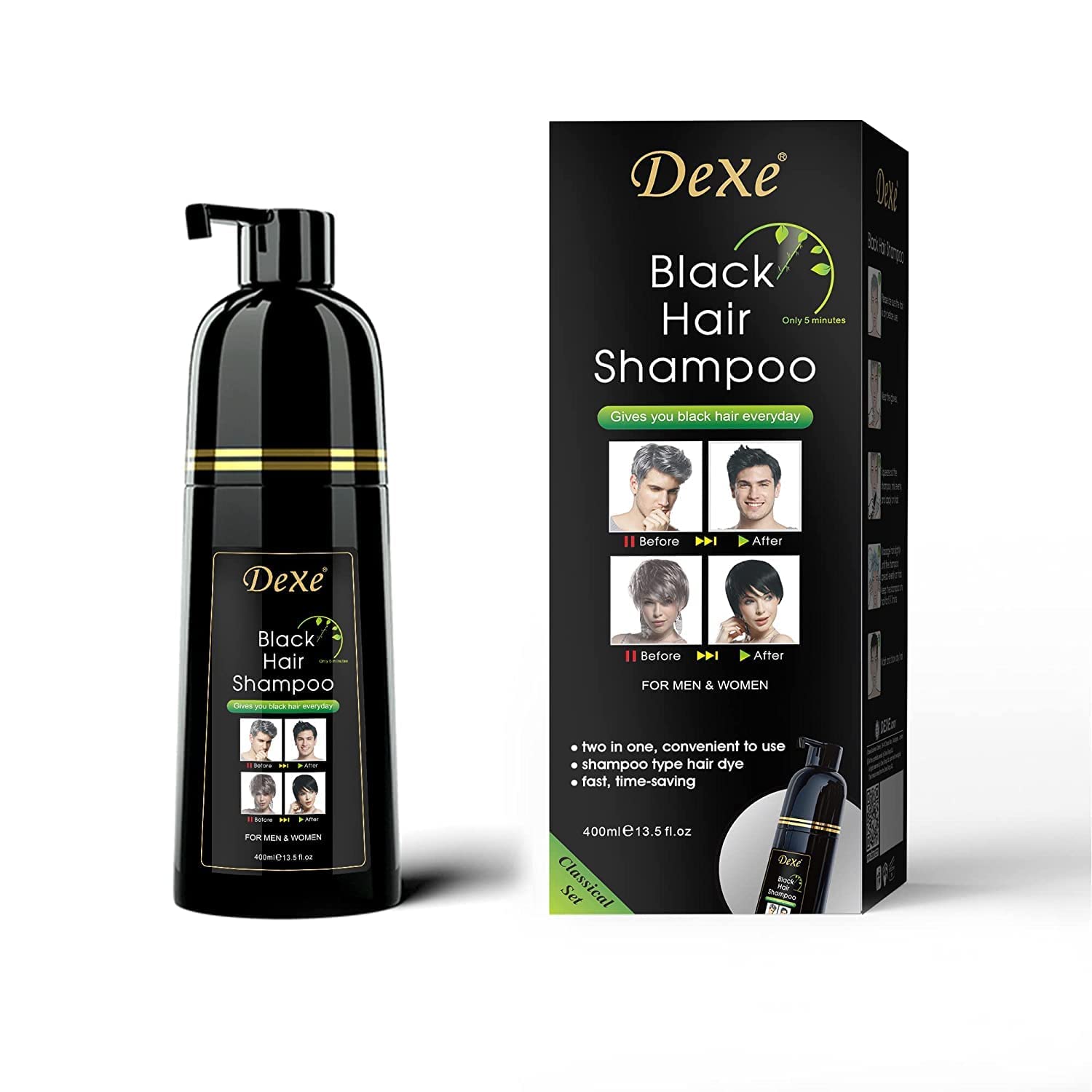 Amazon.com : Black Hair Dye Shampoo Permanent YIZHONG Hair Color
