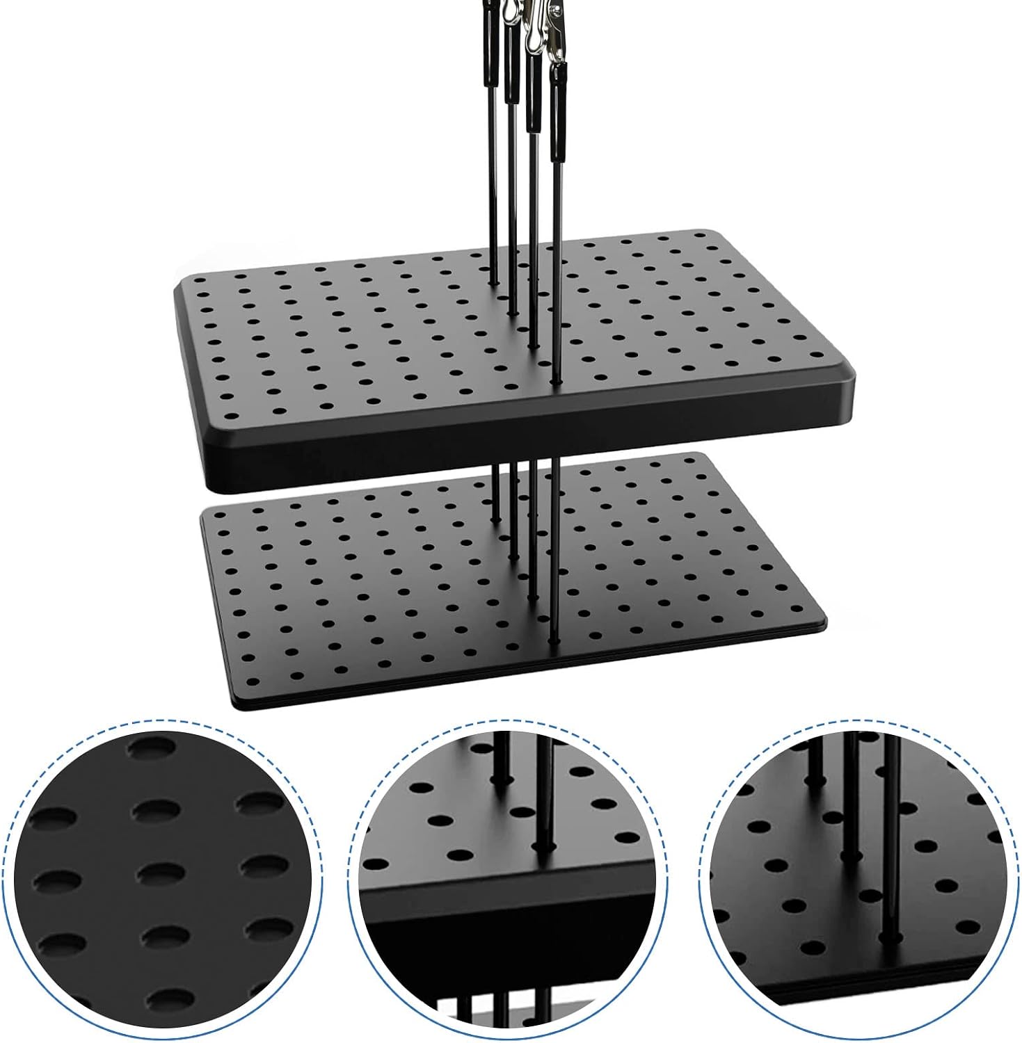 1PC Painting Stand Base and 1PC Cleaning Brush 10PCS 7.3inch Alligator Clip Stick and 10PCS 5.9inch Alligator Clip Stick Set Modeling Tools for Airbrush Hobby Model Parts