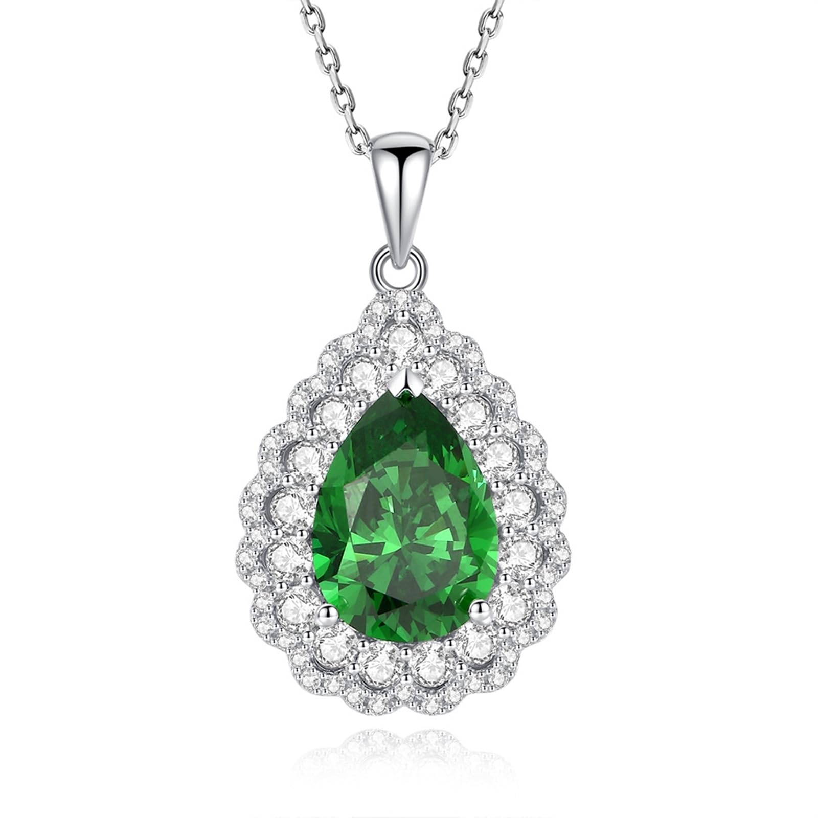 Zawieszka charms przyjaźń dla kobiet, halo gruszki, srebro białe złoto/platyna, łańcuszek na szyję z prawdziwego złota próby 750, dla przyjaciółki