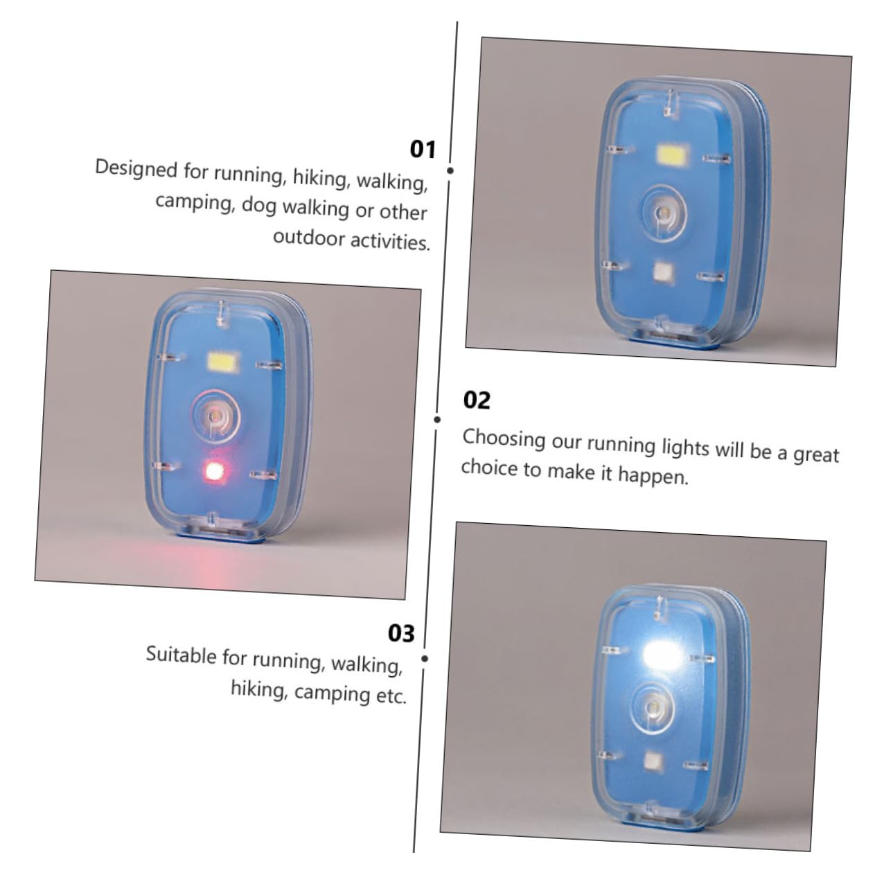 FOYTOKI 2 Pack Rechargeable Mini Bike Flashlight Accessories Strobe Lights Outdoor Safety Supplies Random