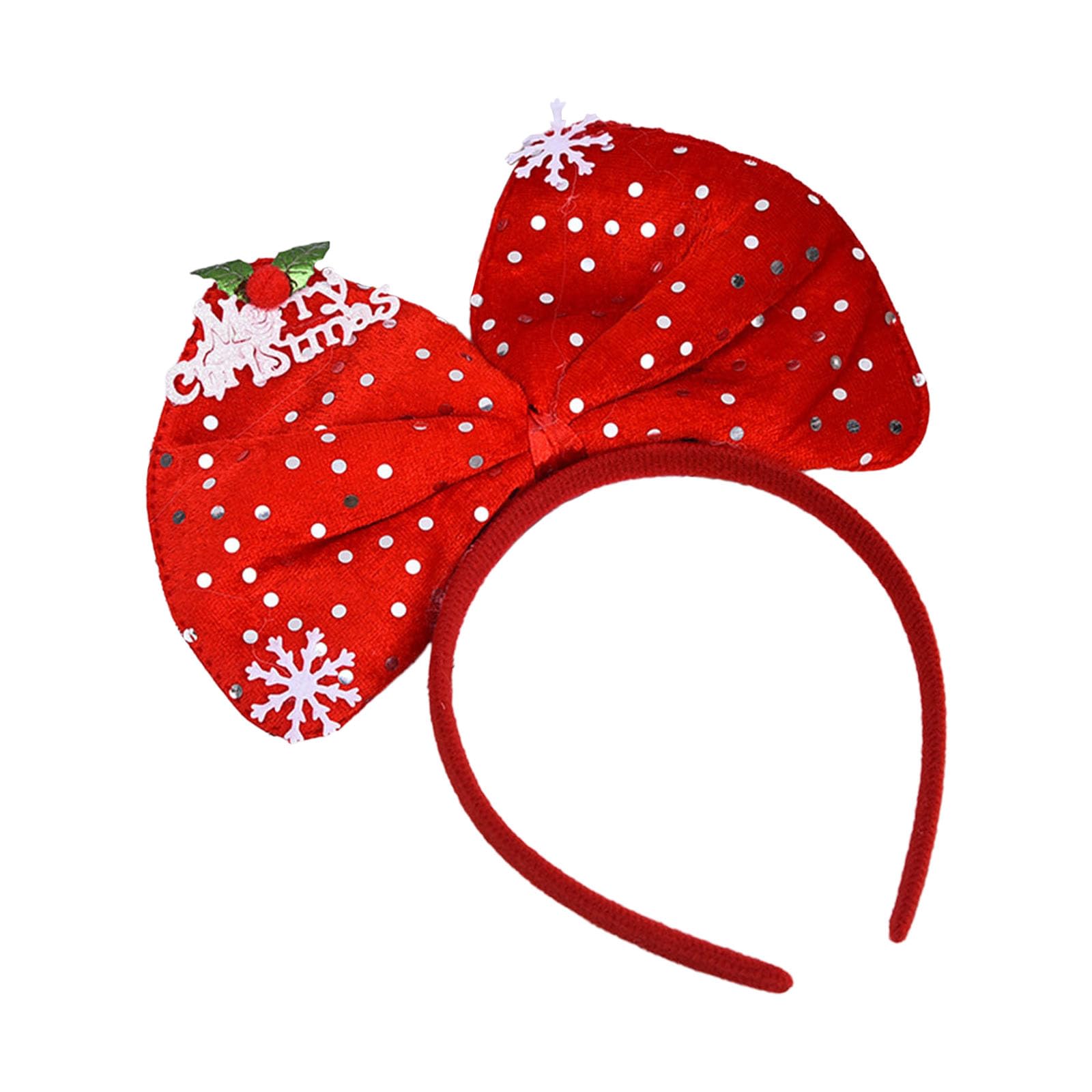 Kalttoy 2024 Christmas Decoration Headband New Year Celebration Big Bow Headwear Hair Decoration Headbands for Holiday Party Party Supplies Headpieces Hairbands Costume Accessories