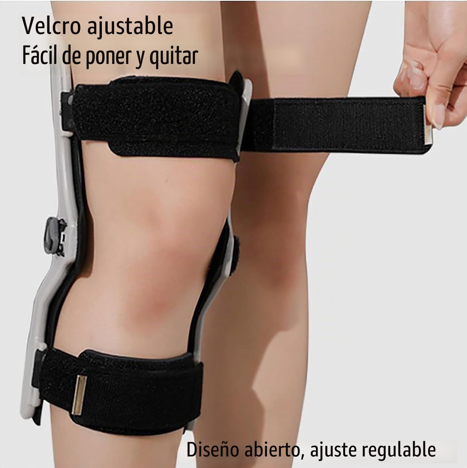 Genérico Inmovilizador de Rodilla Ajustable, órtesis de hiperextensión de Rodilla, órtesis de Rodilla Fija, órtesis de fijación for abducción de Rodilla hemipléjica(Left Knee Black,XL)