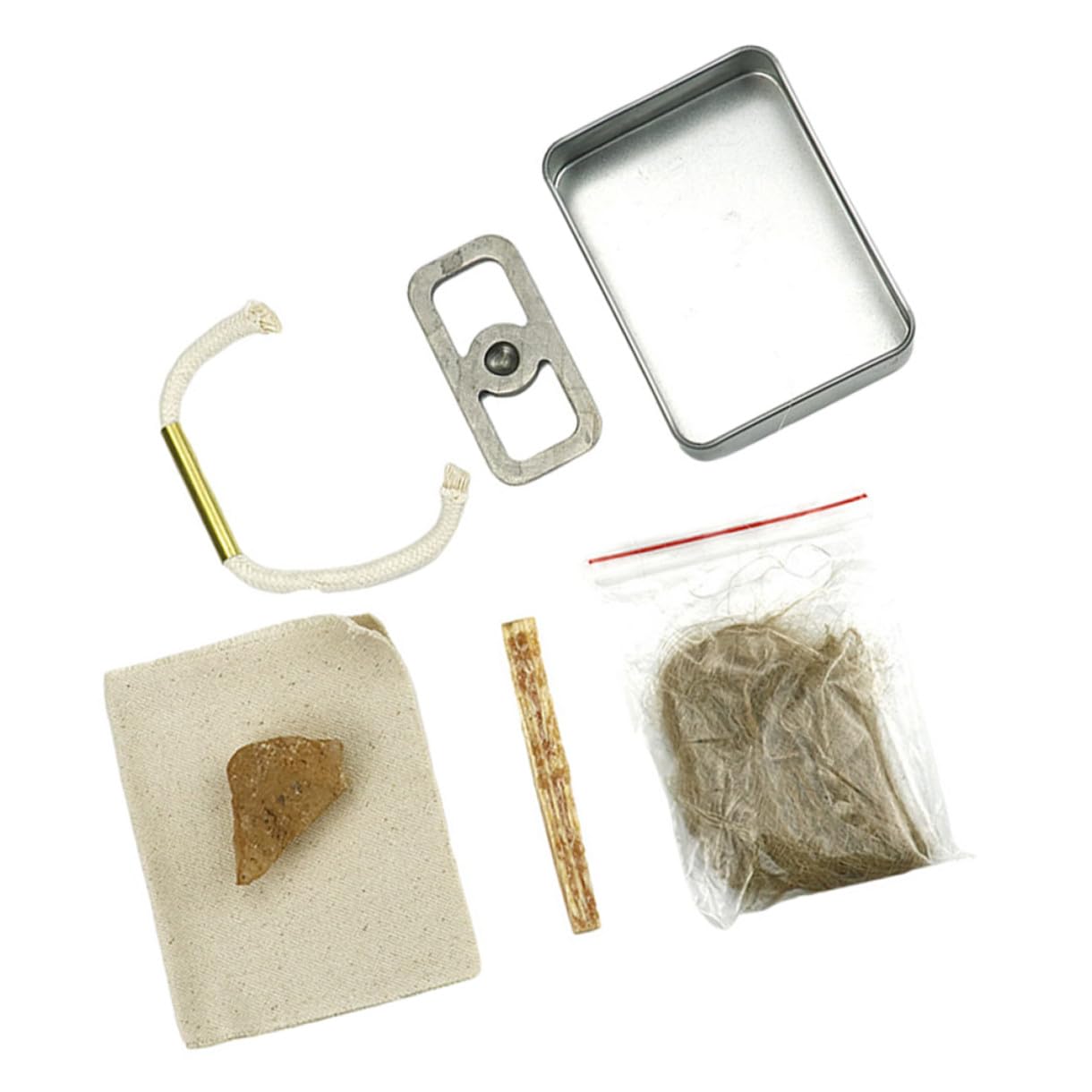Kit para Iniciar Fuego al Aire Libre Encendedor y Cuerdas de Algodón y Metal para Camping y Parrilla, Ignición Instantánea en 1 Set