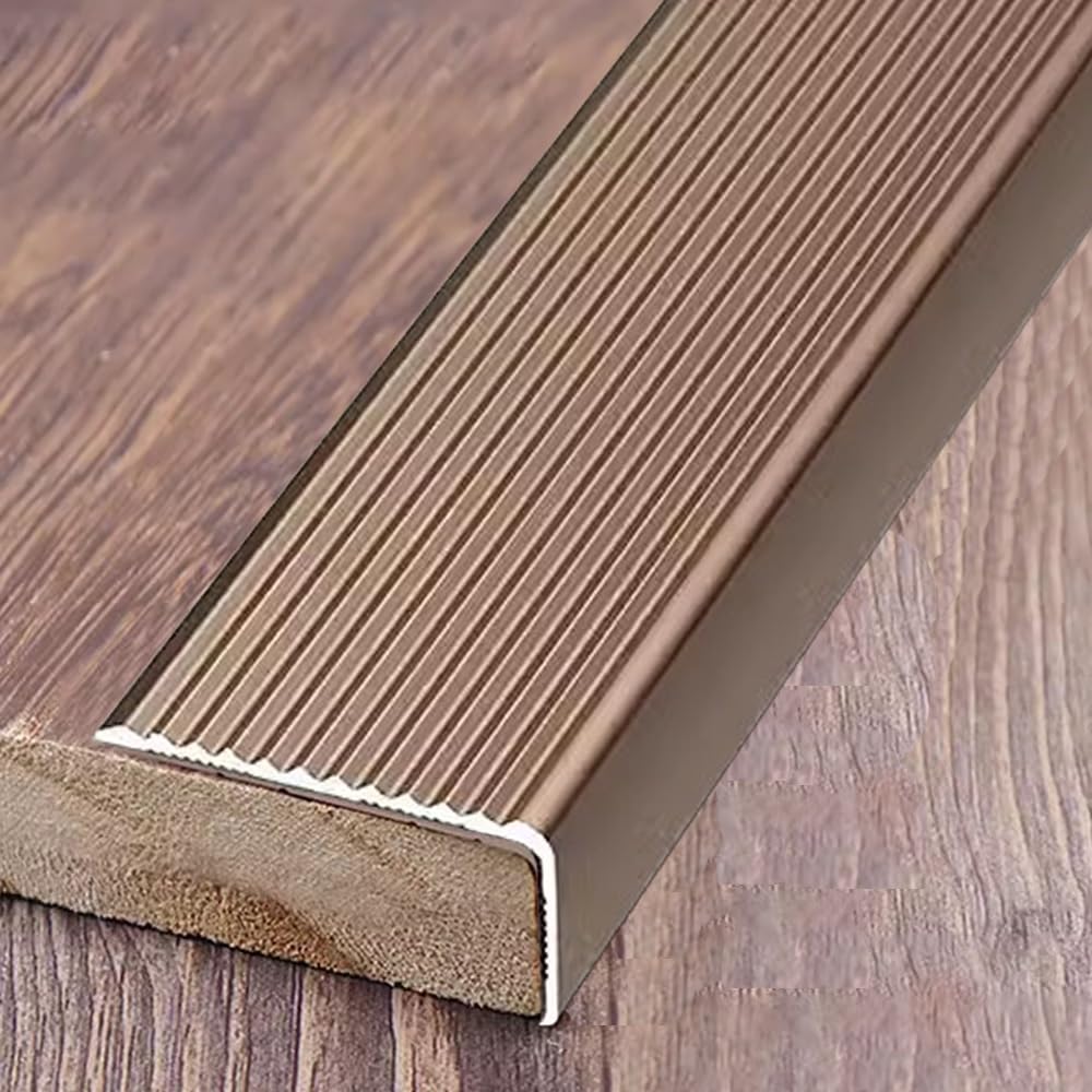 ILOOXI 3 Piezas Perfil Angular De 90cm Y 120cm, Perfil De Borde De Escalera De Aluminio, Cantonera Protector De Metal, Borde De Escalón Antideslizante, Esquina Para Cantos En Forma De L ﻿(Brass,3pcs-4