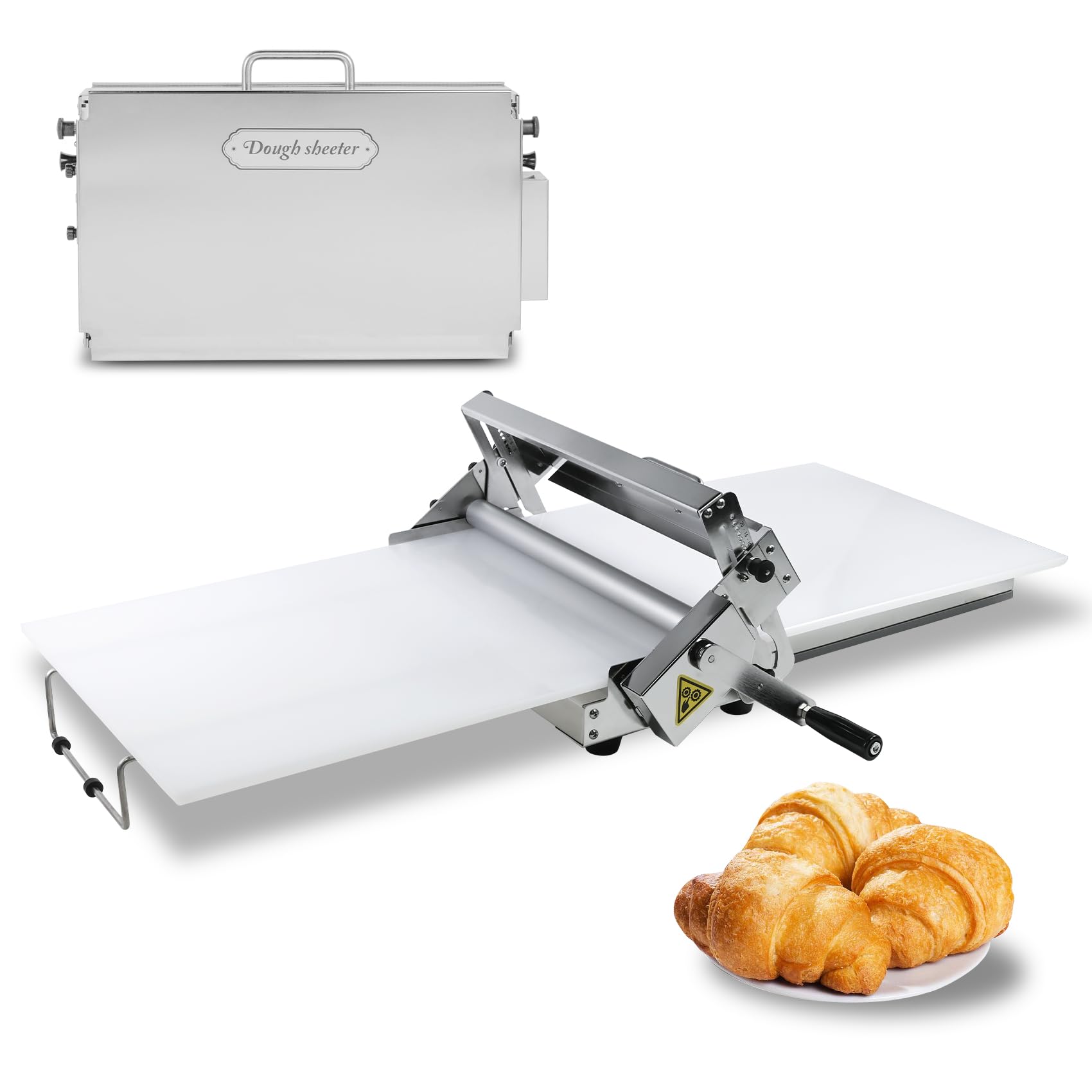 Folding Dough Sheeter (12")，Folding Dough Rolling Machine，Manual Dough Sheeter，Dough Sheeter Machine For Home，Stainless Steel Dough Machine With 55