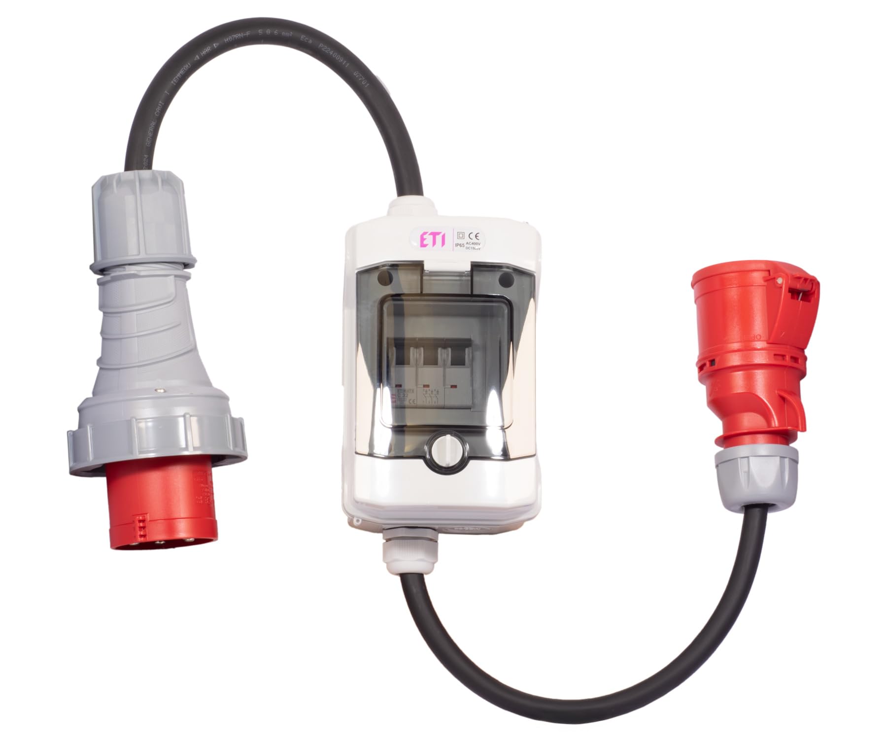 Adapter 5-Pol CEE Stecker 63A auf 5-Pol CEE Kupp.32A H07RN-F 5G6/4 | ALPTEG A012