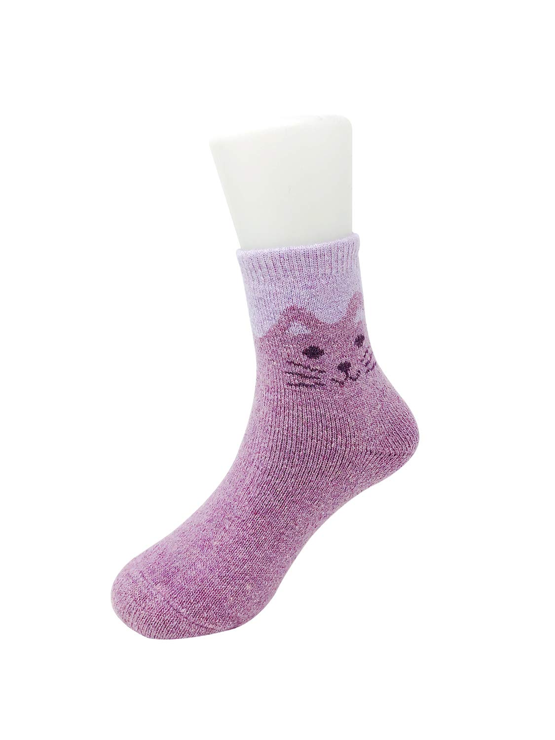 Wrapables Children's Thick Winter Warm Wool Socks (Set of 6), Cats L