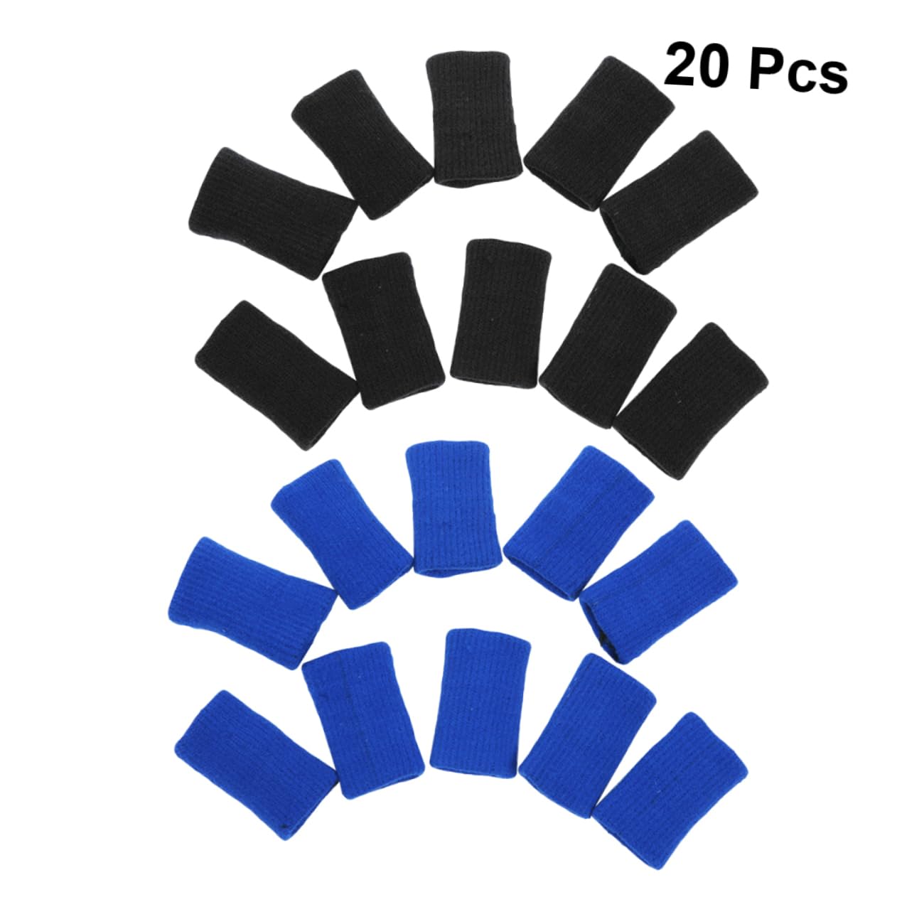 Gogogmee 20 Pcs Elastic Finger Sleeves for Sports Breathable Support Braces for Volleyball Badminton and More Comfortable Protector for Finger Relief Black Blue