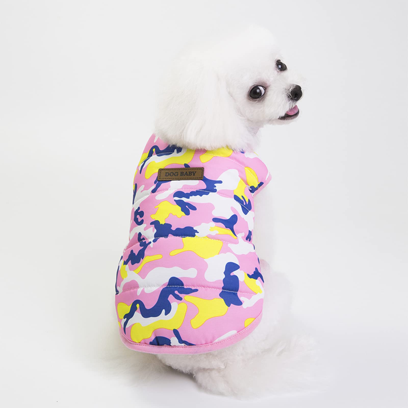 Veste petit chien veste d'hiver et gilet de Noël camouflage rose XXL