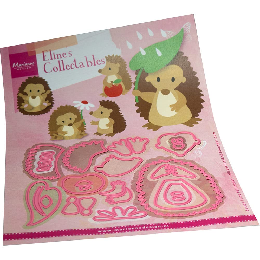 Marianne Design Pink Collectables, Eline's Happy Hedgehog, Intricate Designs And Embossed Details For Paper Crafts, One Size