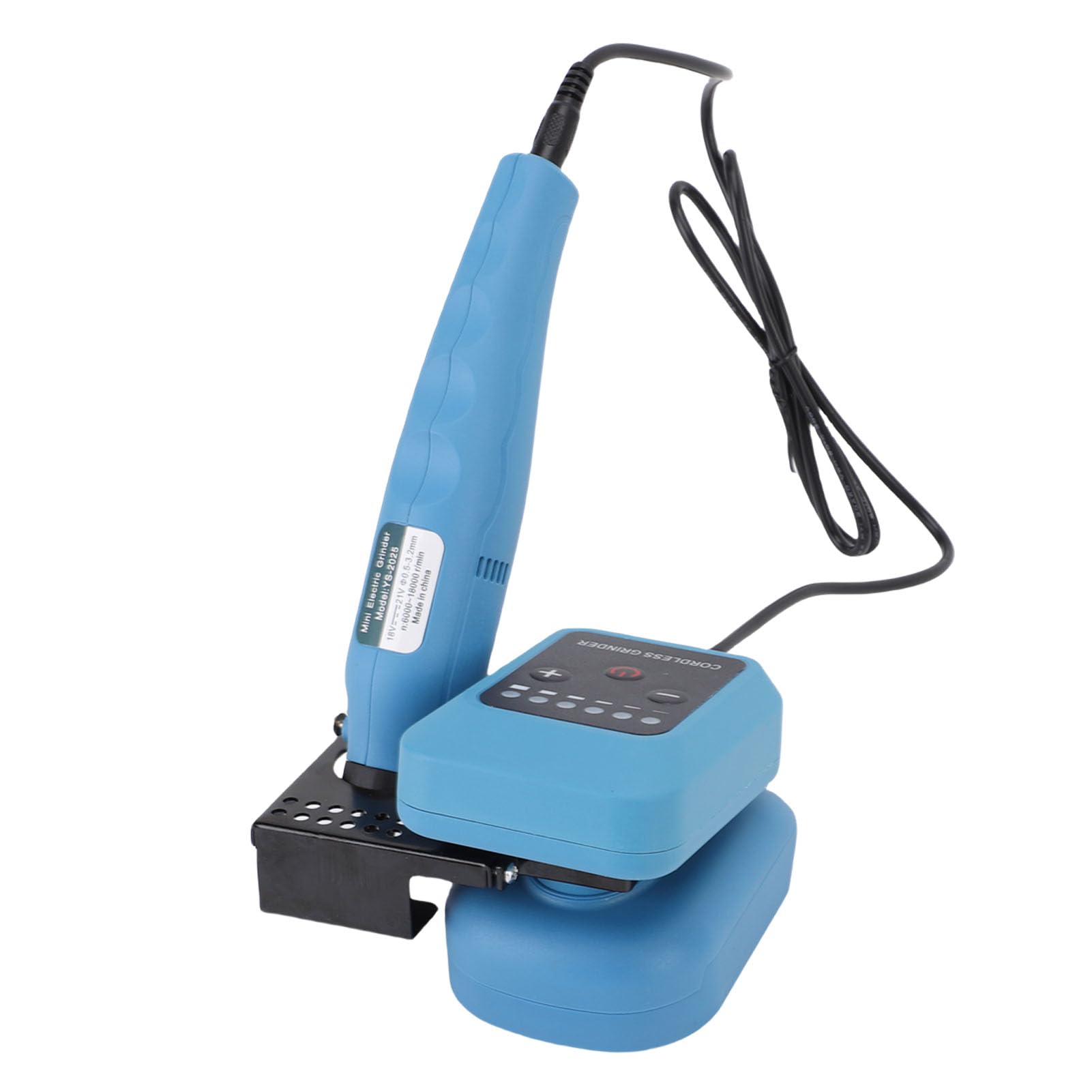 Smerigliatrice elettrica compatta a 6 velocità per lavori artigianali e lucidatura, con supporto e 24 accessori