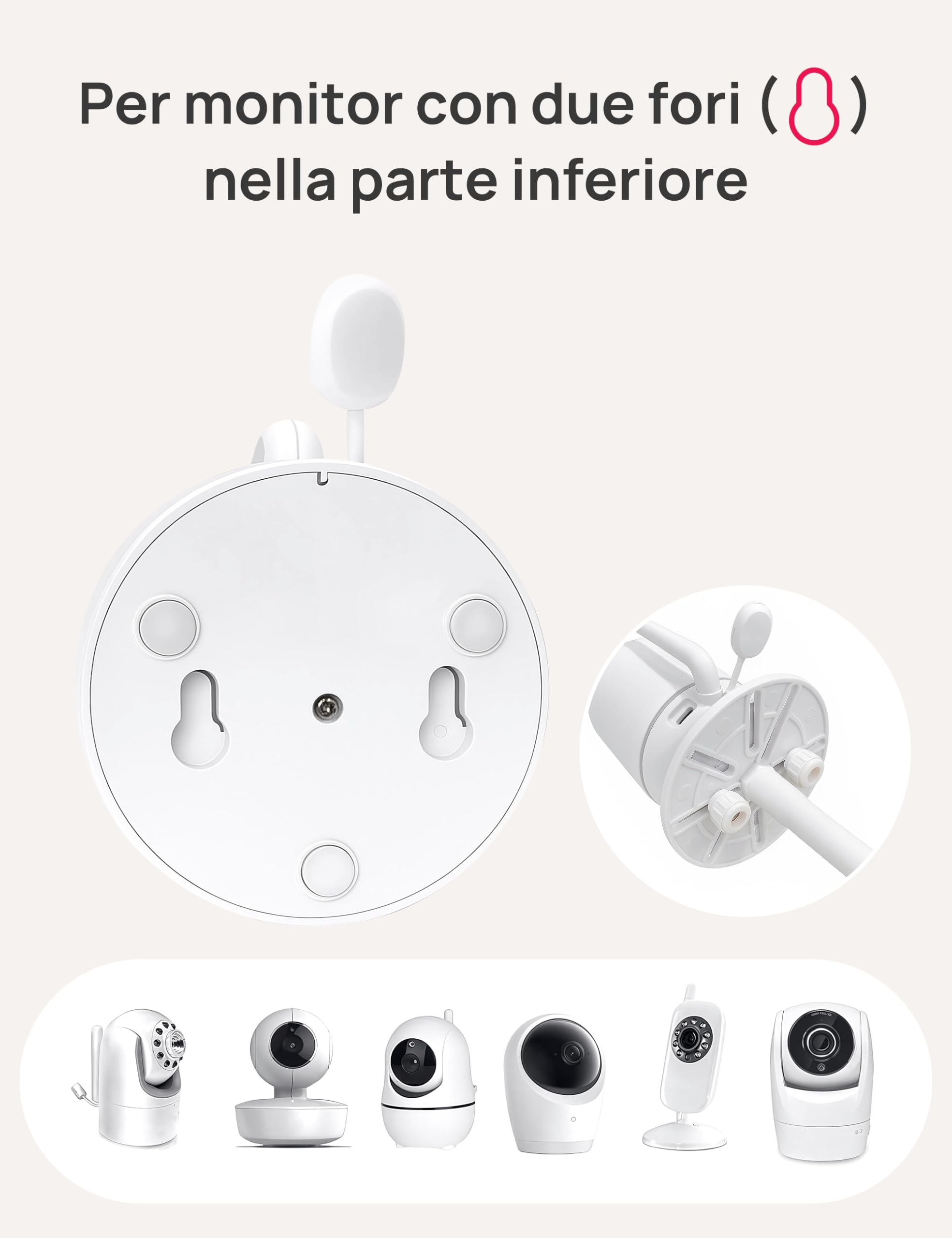 Dr.Care Supporto per Baby Monitor, Clip Universale Regolabile per Telecamera Bambino, Compatibile con Tutti i Baby Monitor, Braccio Flessibile Lungo per Culla, Senza Strumenti