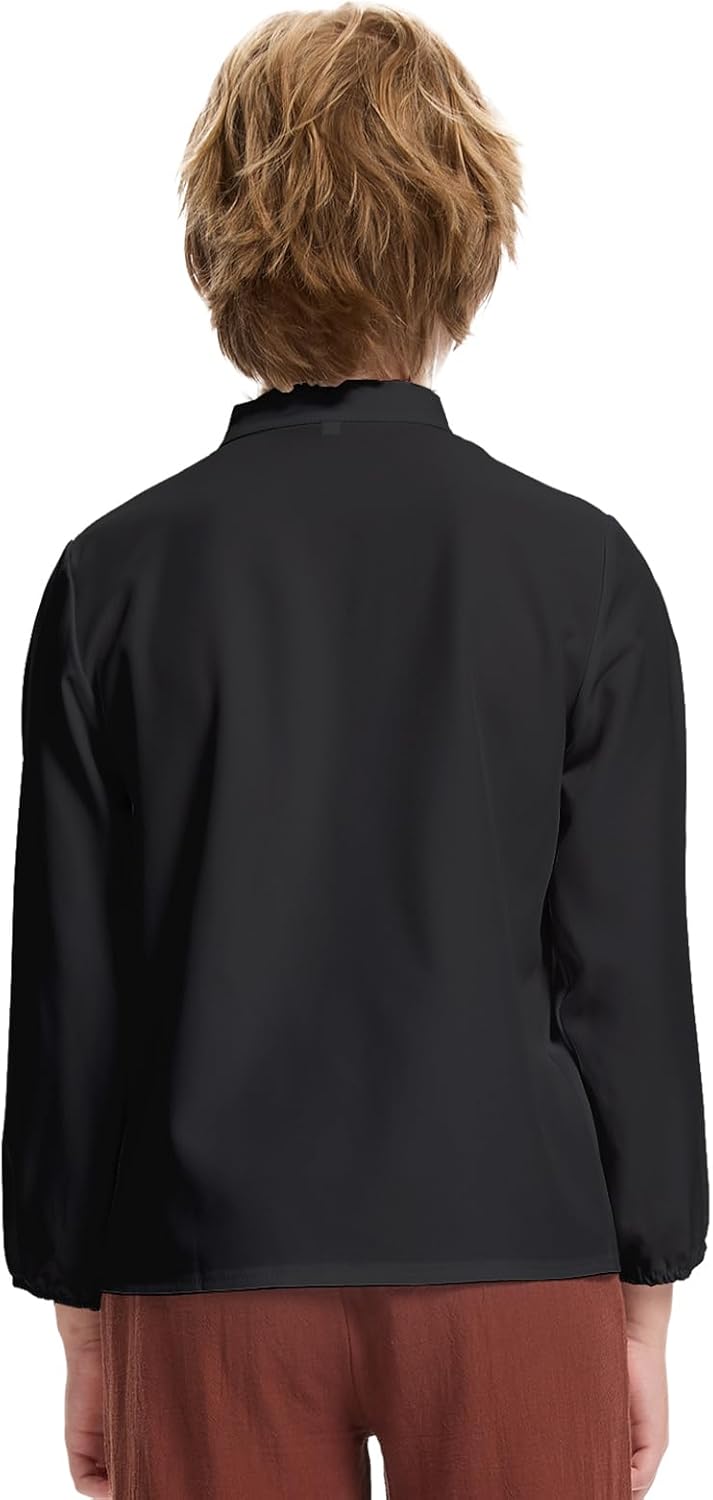 Boys Medieval Pirate Shirt Kids Renaissance Long Sleeve Lace Up Shirt Viking Gothic Halloween Costume Top - Image 2