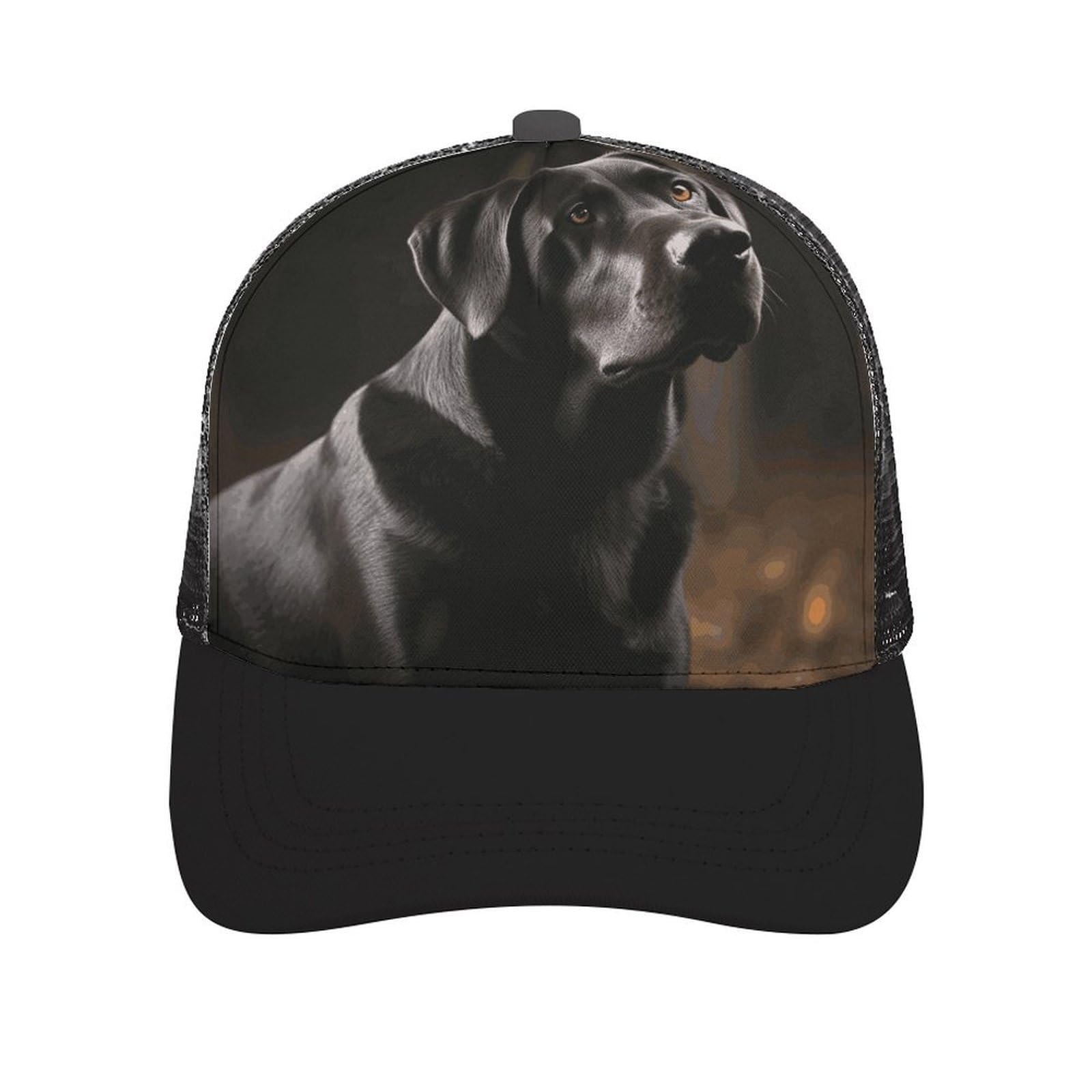 Tkjmcsw Unisex Black-Style Black Labrador Trucker Hat Baseball Cap Hat Golf Caphat For Running Fishing Gym Workout Hat Fender Cap, One Size